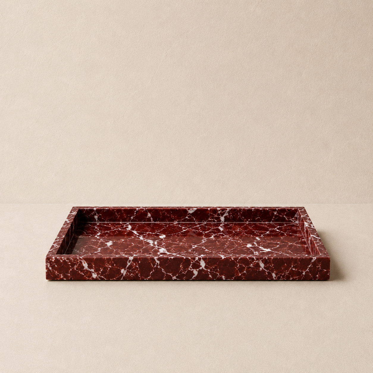 Burgundy Marble Large Tray