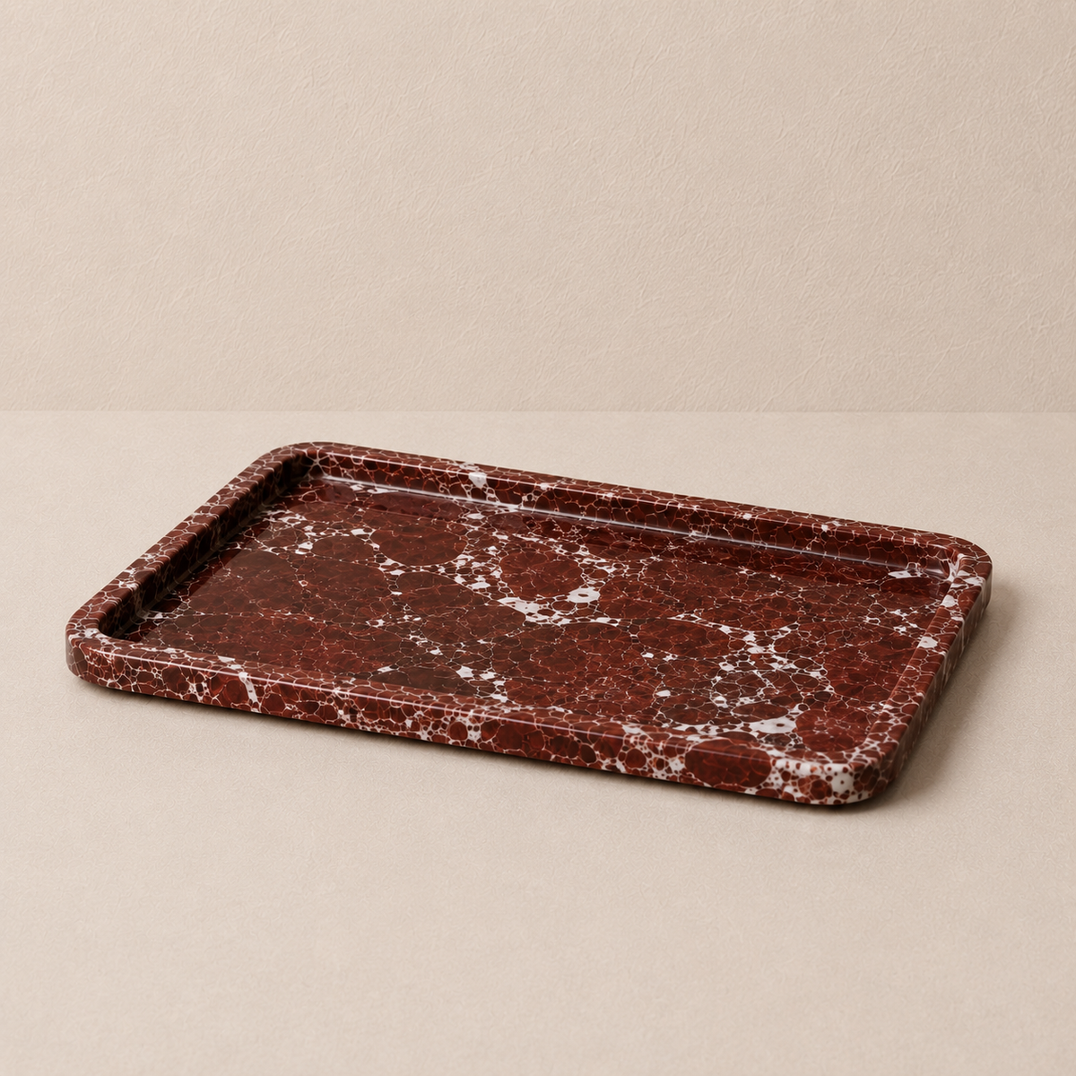 Burgundy Marble Smooth Large Tray