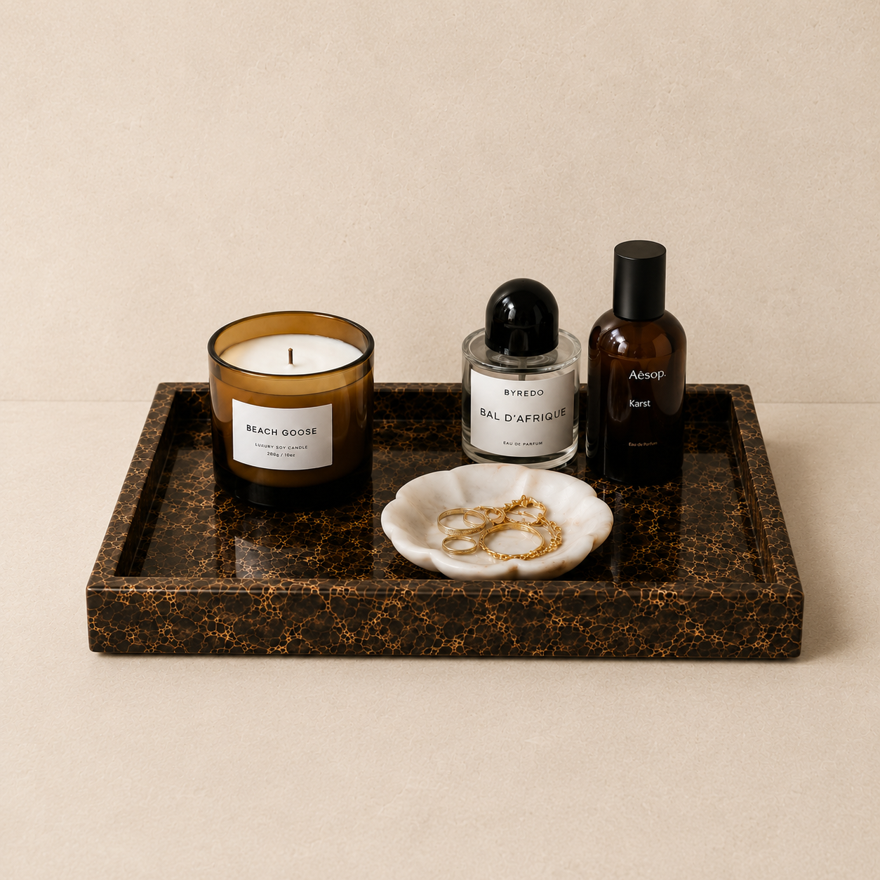 Brown Marble Tray Collection