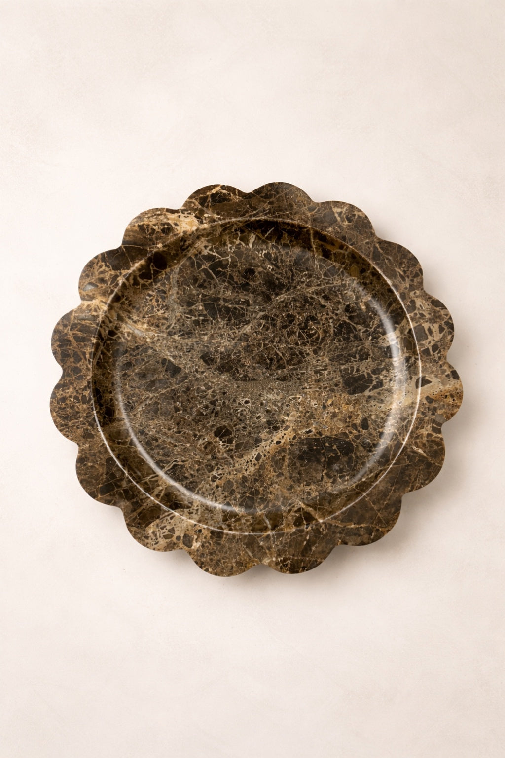 Brown Marble Scallop Tray