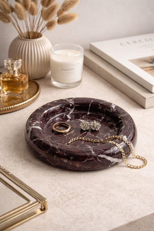 Dark Veined Marble Tray