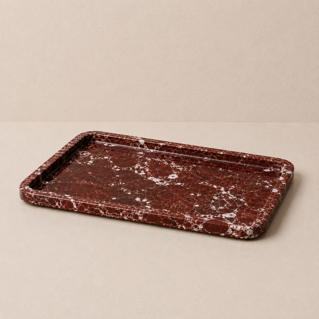 Burgundy Marble Smooth Large Tray