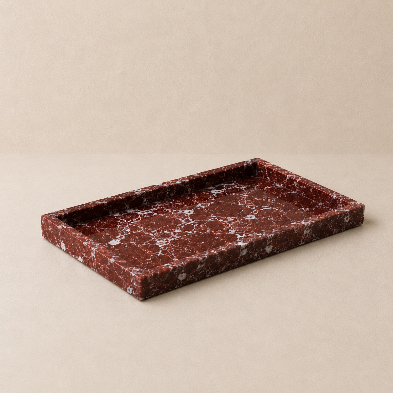 Burgundy Marble Large Tray
