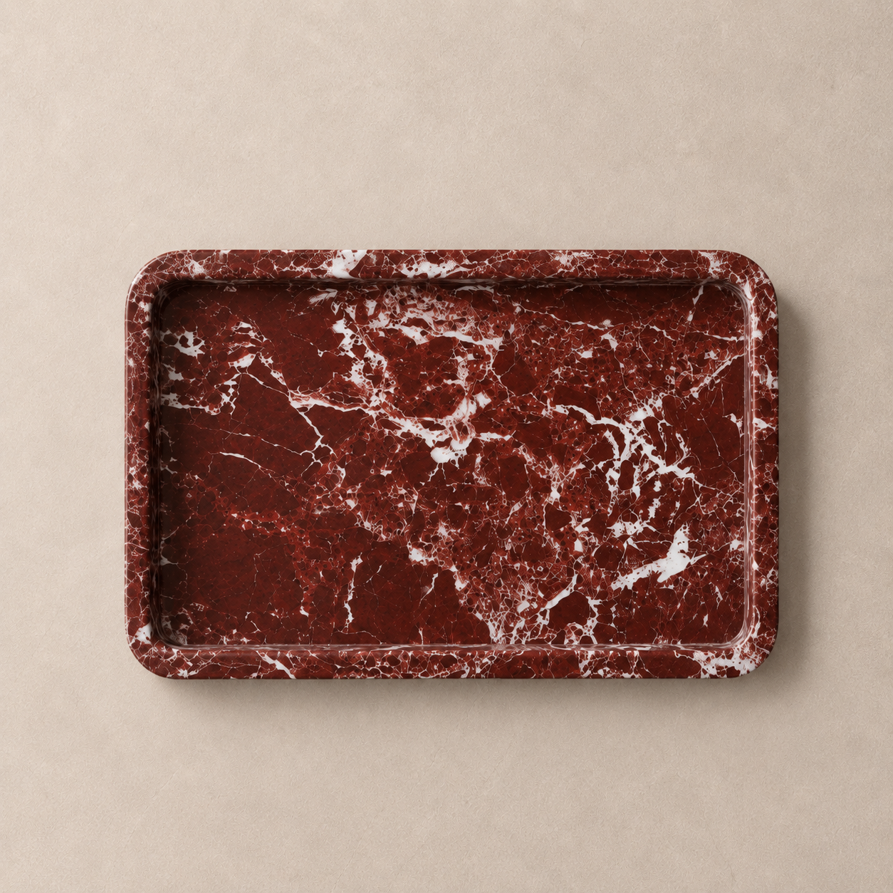 Burgundy Marble Smooth Large Tray