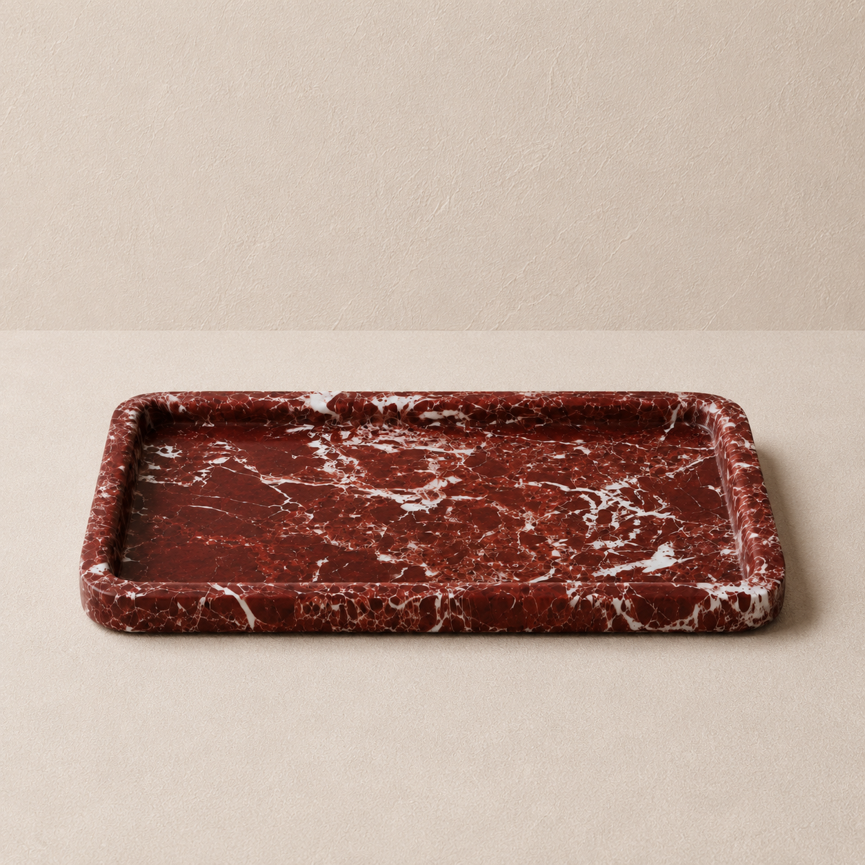 Burgundy Marble Smooth Large Tray