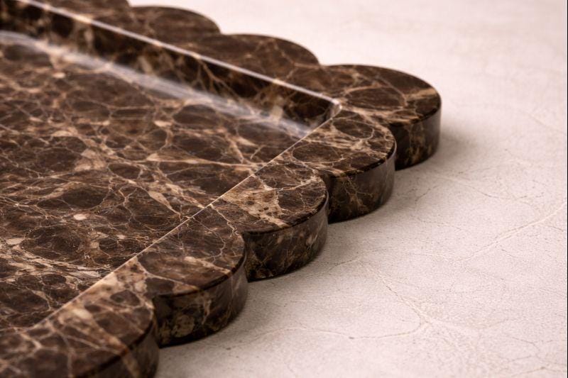 Brown Marble Scallop Tray