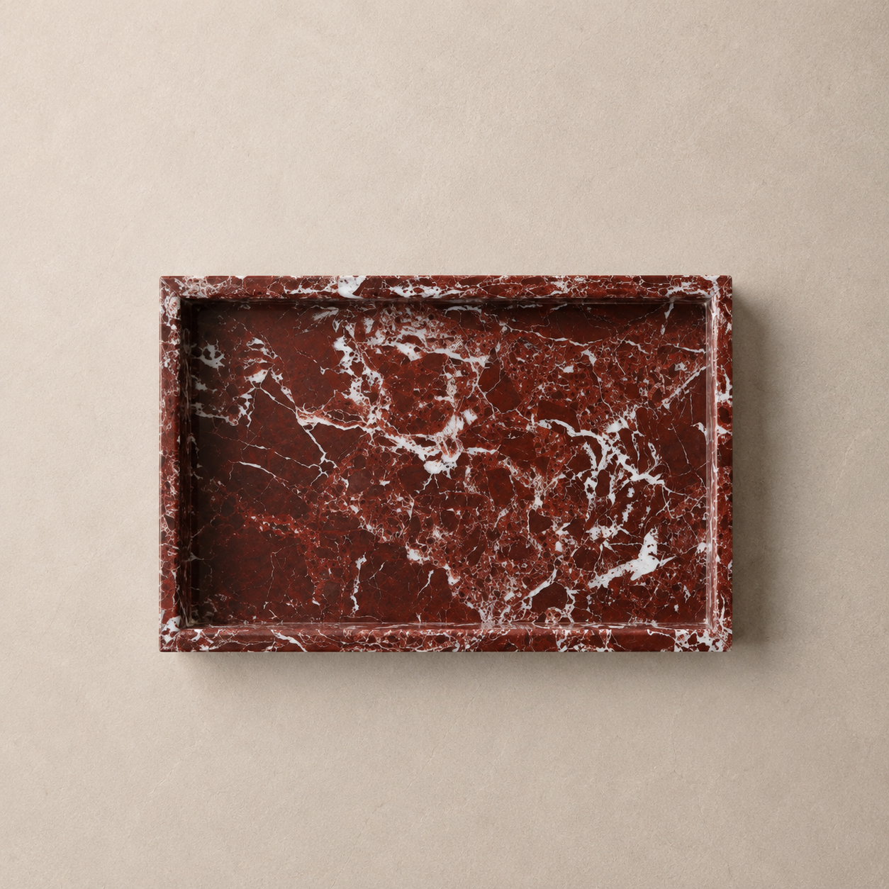 Burgundy Marble Large Tray