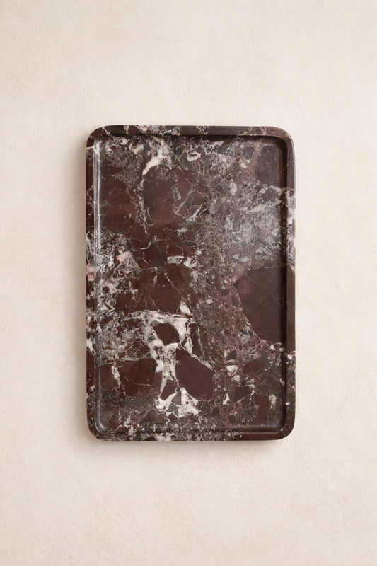 Large Burgundy Marble Tray