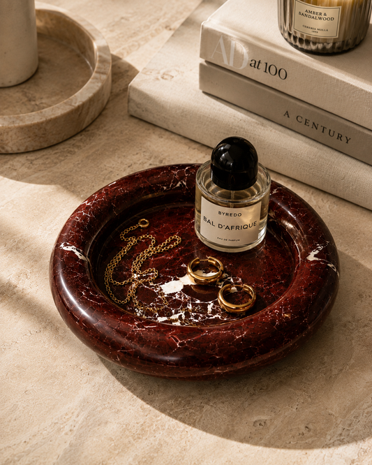 Burgundy Marble Donut Tray