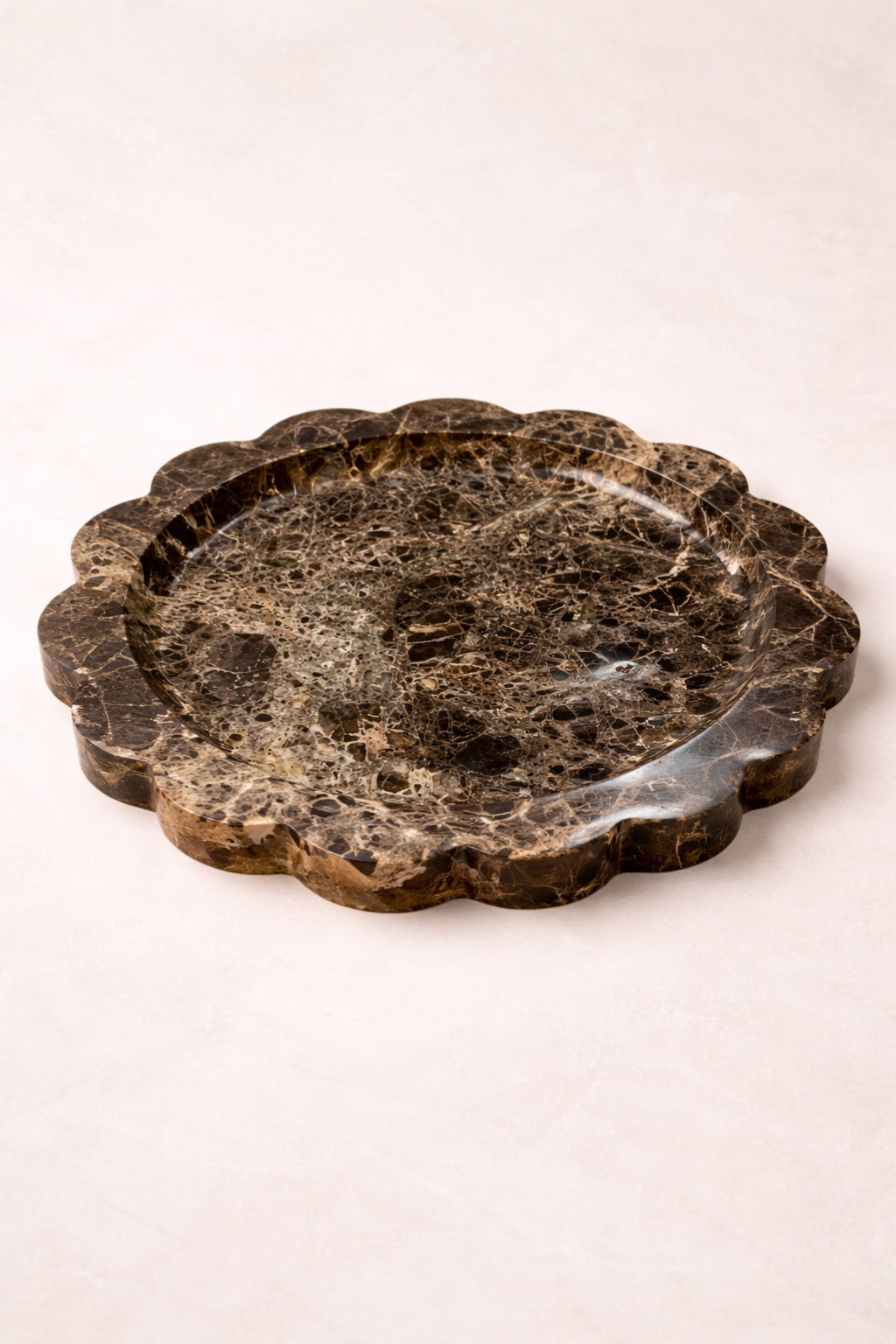 Brown Marble Scallop Tray