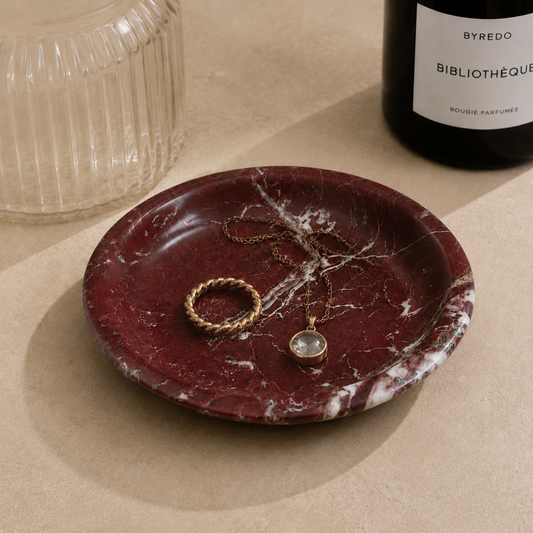 Burgundy Marble Trinket Tray
