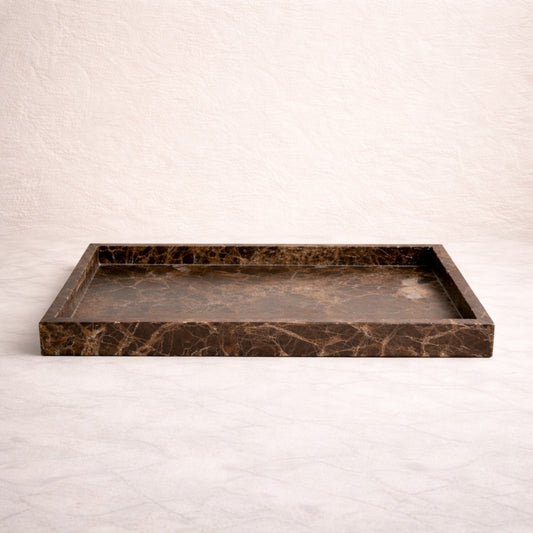Large Brown Marble Serving Tray
