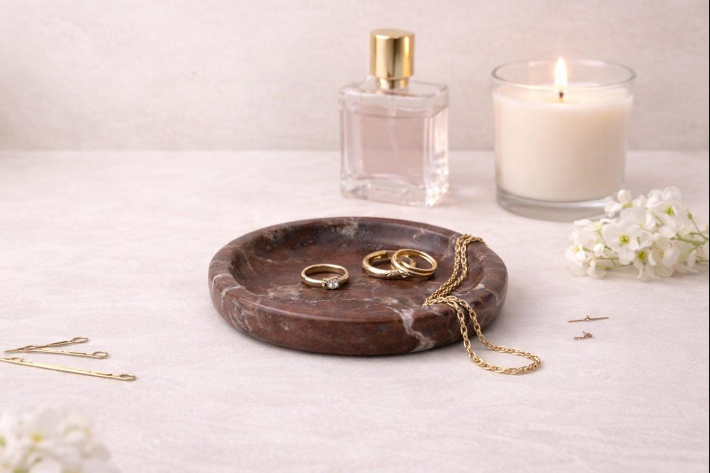 Dark Marble Catchall Tray