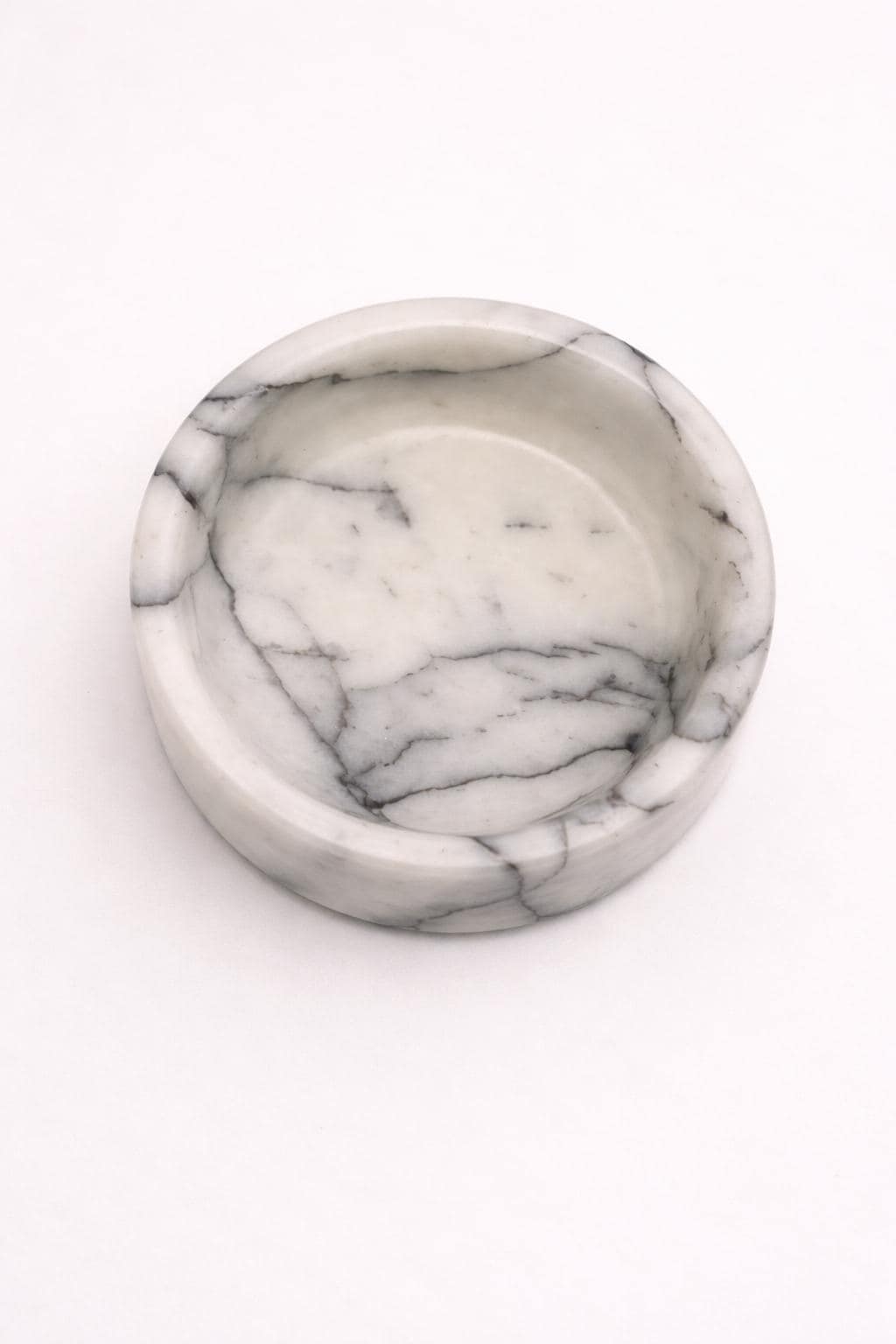 White Marble Cat Bowl | Modern Minimalist Pet Feeding Dish